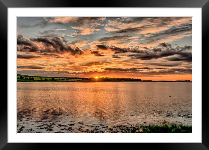Summer Sunset at Budle Bay Framed Mounted Print by Naylor's Photography