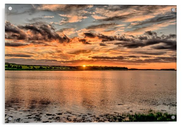 Summer Sunset at Budle Bay Acrylic by Naylor's Photography