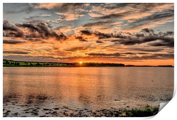 Summer Sunset at Budle Bay Print by Naylor's Photography