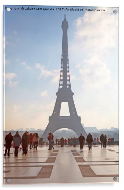 View of Eiffel Tower from Trocadero Acrylic by Łukasz Szczepański
