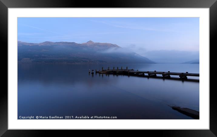 Misty Loch Lomond at Twilight Framed Mounted Print by Maria Gaellman
