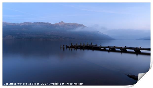 Misty Loch Lomond at Twilight Print by Maria Gaellman