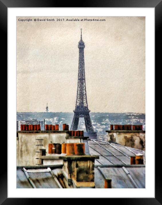 The Roofs Of Paris Framed Mounted Print by David Smith
