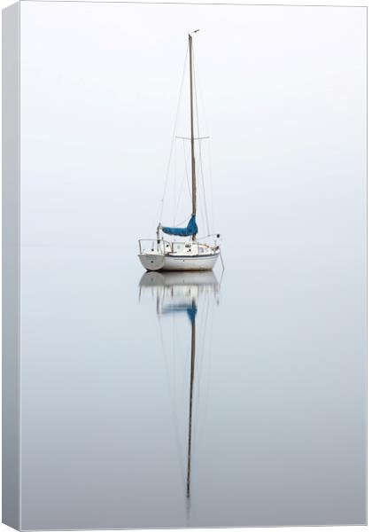 Misty boat Canvas Print by Grant Glendinning