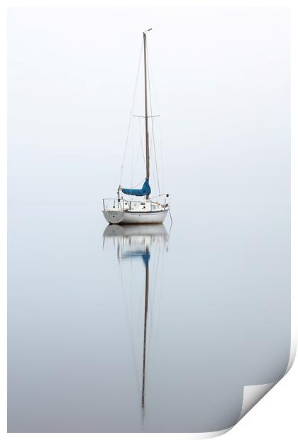 Misty boat Print by Grant Glendinning