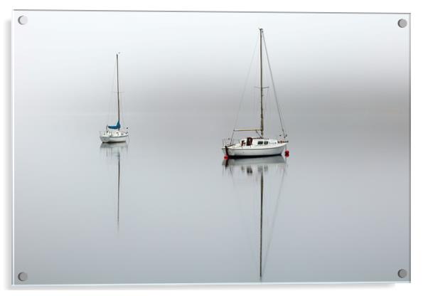 Misty boats Acrylic by Grant Glendinning