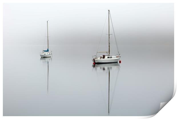 Misty boats Print by Grant Glendinning