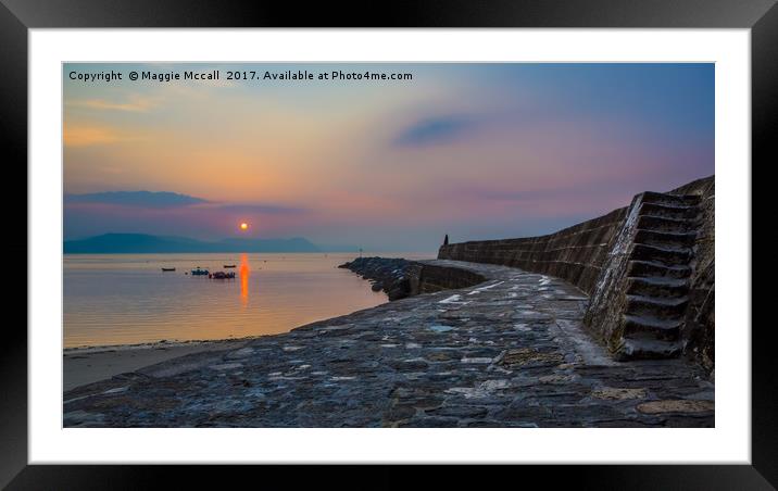 Sunrise on the Cobb, Lyme Regis Framed Mounted Print by Maggie McCall