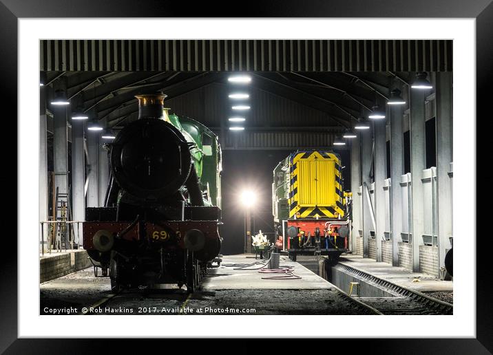 Lydeard Shed by Night  Framed Mounted Print by Rob Hawkins