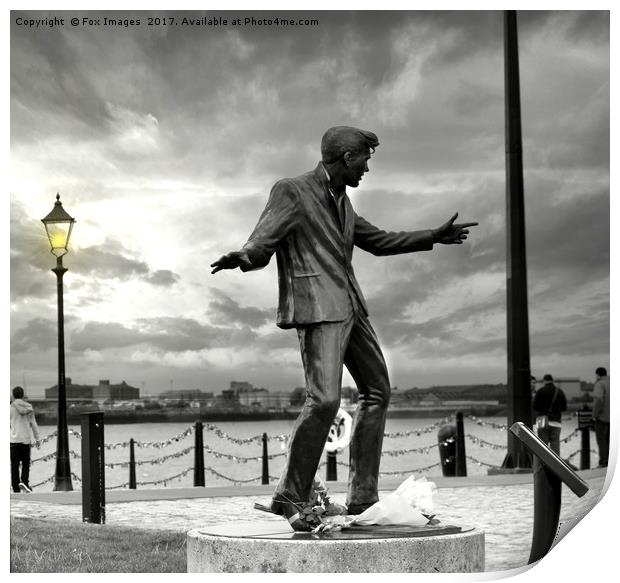 Billy fury statue liverpool Print by Derrick Fox Lomax