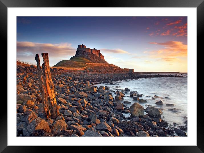 Holy Island Framed Mounted Print by Ken Cowins