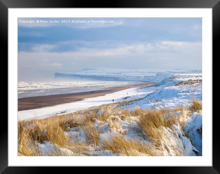Beach at Marske by the Sea Cleveland North Yorkshi Framed Mounted Print by Peter Jordan