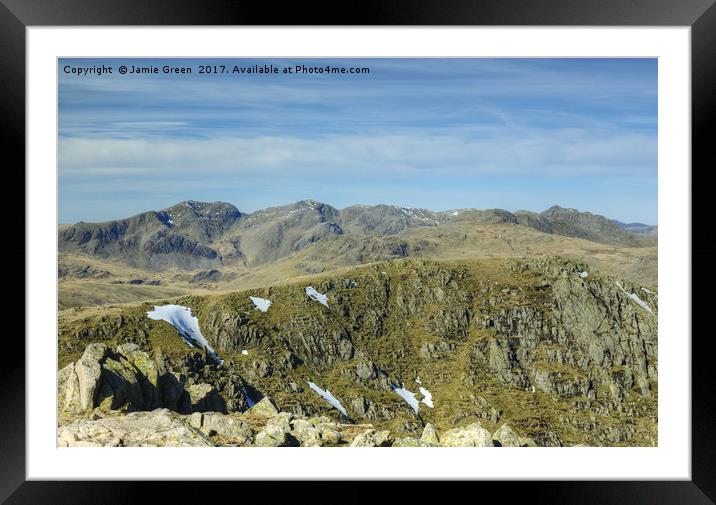 The Scafell Range Framed Mounted Print by Jamie Green