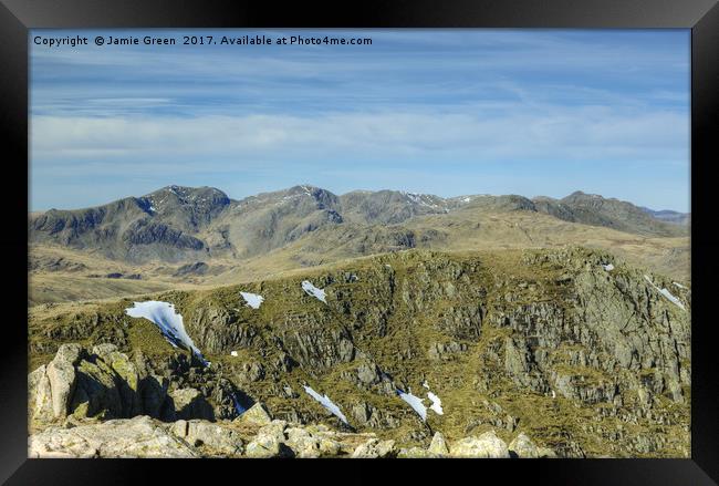 The Scafell Range Framed Print by Jamie Green