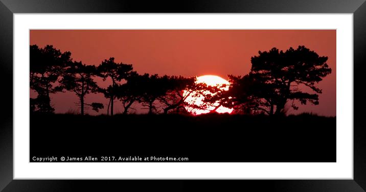 The Heart Warming Sun  Framed Mounted Print by James Allen