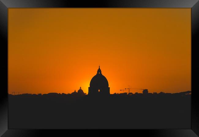 St Peters Basilica, Rome, Italy at Sunset.  Framed Print by Marcus Revill