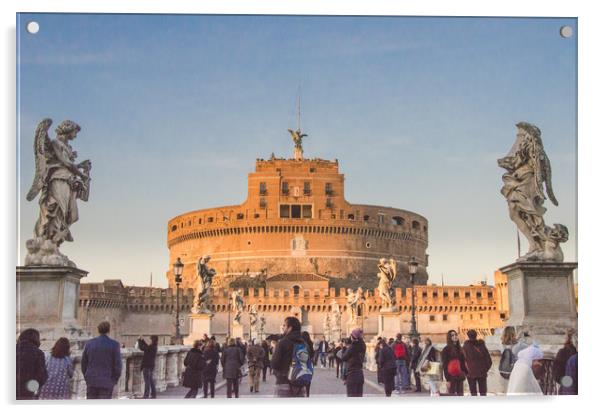 Castel Sant'Angelo Rome, Italy. Acrylic by Marcus Revill