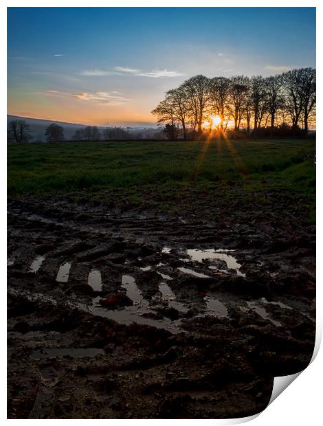 Boncath Sunset, Pembrokeshire, Wales, UK Print by Mark Llewellyn