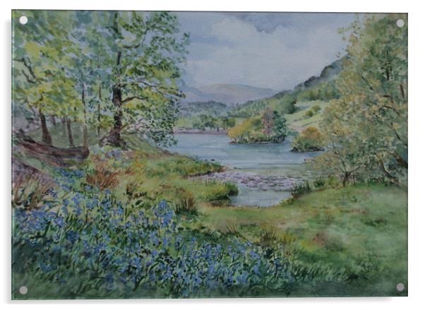Rydal Water , painting Acrylic by Linda Lyon