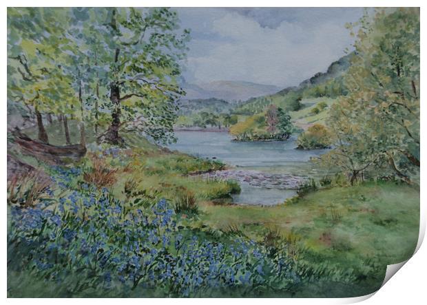 Rydal Water , painting Print by Linda Lyon