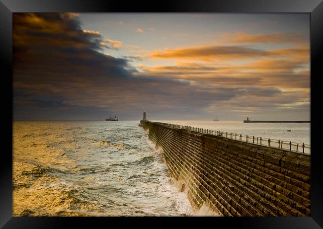 Mouth of the Tyne Framed Print by Ken Cowins