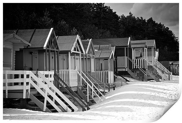 Beach Huts Print by Robert Geldard
