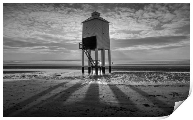burnham on sea low lighthouse Print by kevin murch