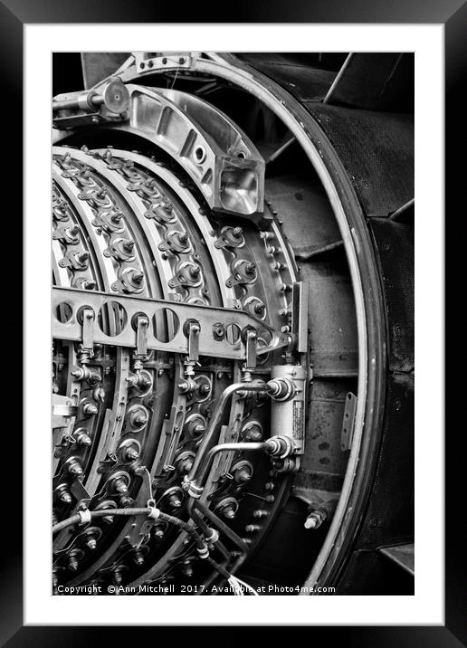 Rolls Royce Jet Engine Framed Mounted Print by Ann Mitchell