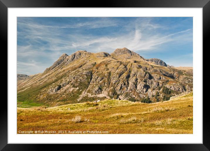 The Langdale Pikes Framed Mounted Print by Rob Mcewen