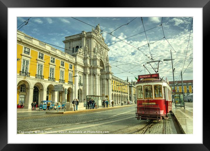 Lisbon Tramcar  Framed Mounted Print by Rob Hawkins