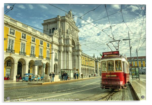 Lisbon Tramcar  Acrylic by Rob Hawkins