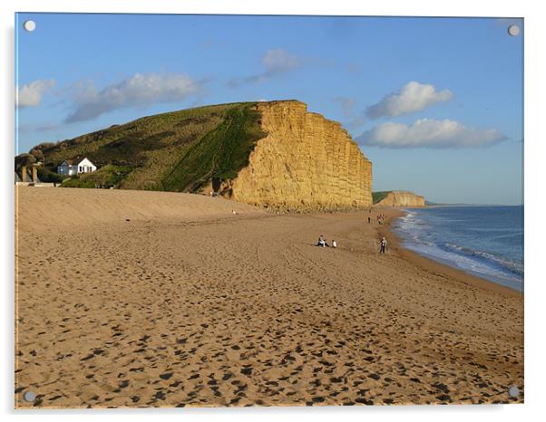 Sandstone Cliffs at West Bay Acrylic by Phil English