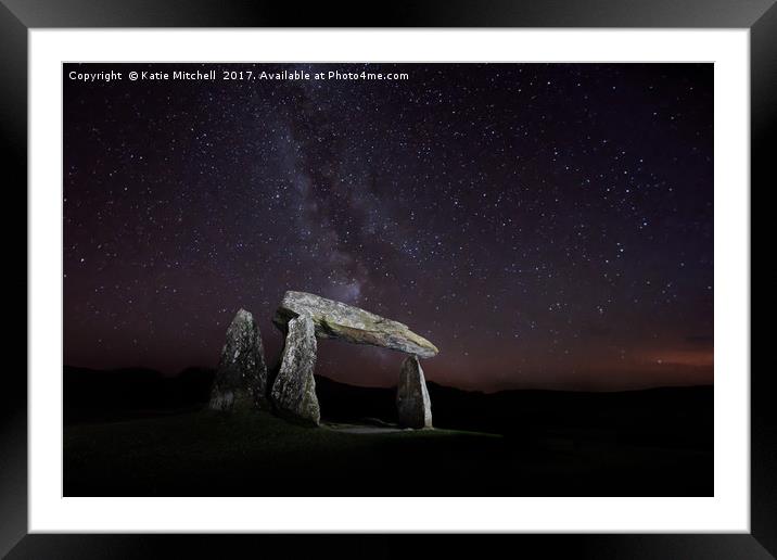 Milky Way over Pentre Ifan Framed Mounted Print by Katie Mitchell