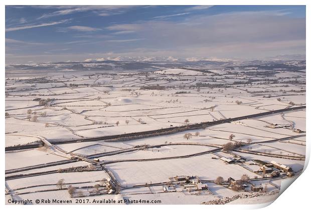 South Lakeland from Farleton Knott Print by Rob Mcewen