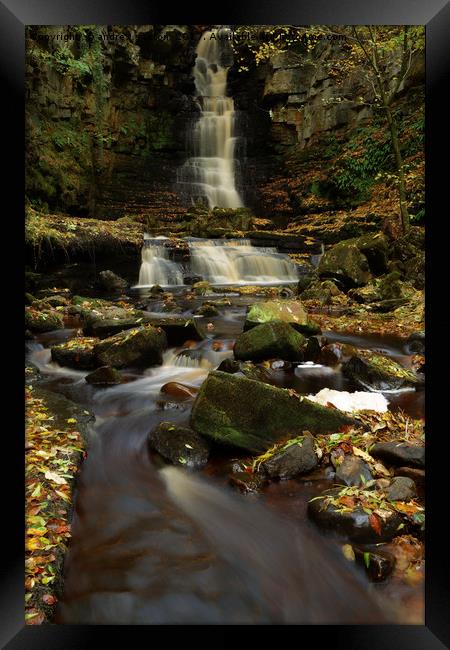 IT FALLS IT FLOWS Framed Print by andrew saxton