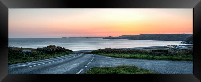 Newgale Beach after Sunset Framed Print by Katie Mitchell