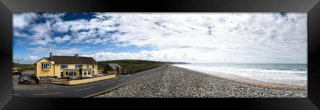 Newgale Beach Panorama Framed Print by Katie Mitchell