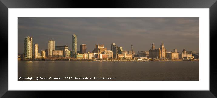Liverpool Waterfront Panorama  Framed Mounted Print by David Chennell