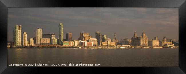 Liverpool Waterfront Panorama  Framed Print by David Chennell