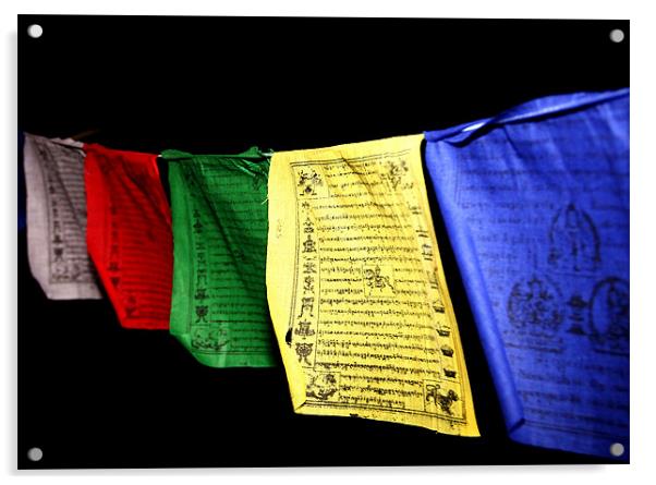 Tibetan Flag Acrylic by Will Black