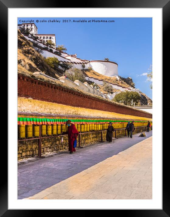 Prayer Wheels at the Potala Palace Framed Mounted Print by colin chalkley