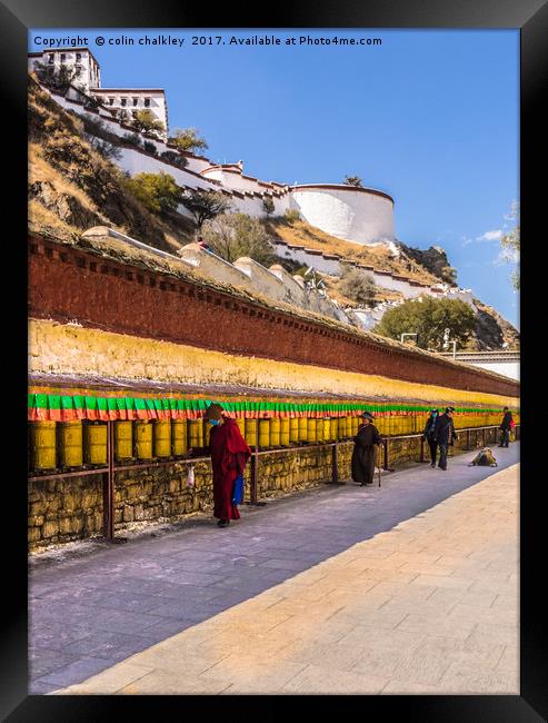 Prayer Wheels at the Potala Palace Framed Print by colin chalkley