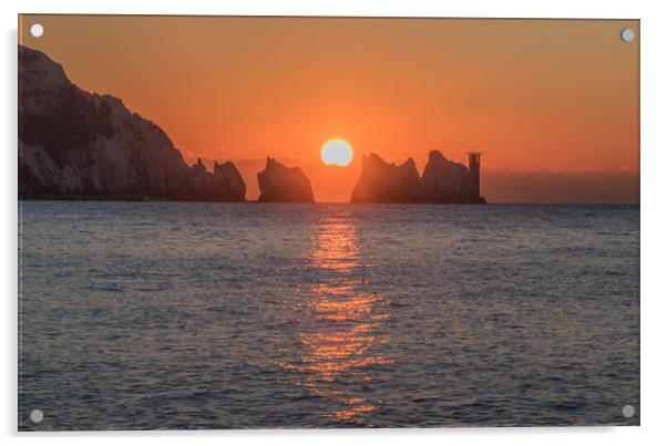 Sunset at the Needles Acrylic by Alf Damp