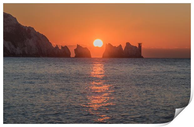 Sunset at the Needles Print by Alf Damp