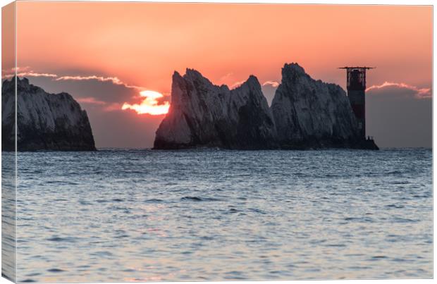 Sunset at the Needles Rocks Canvas Print by Alf Damp