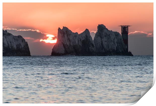 Sunset at the Needles Rocks Print by Alf Damp