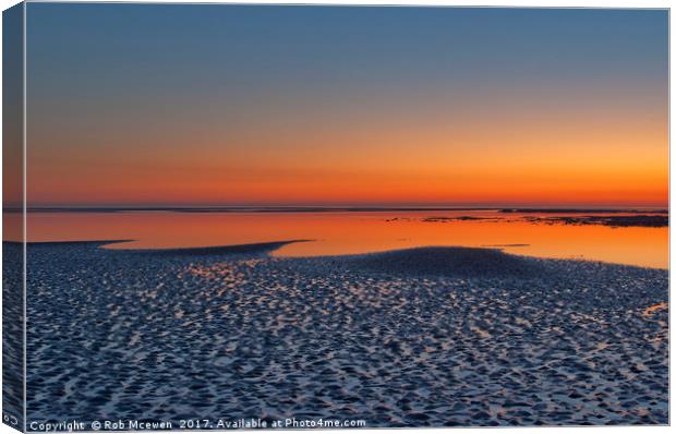 Sunset over Morecambe Bay Canvas Print by Rob Mcewen