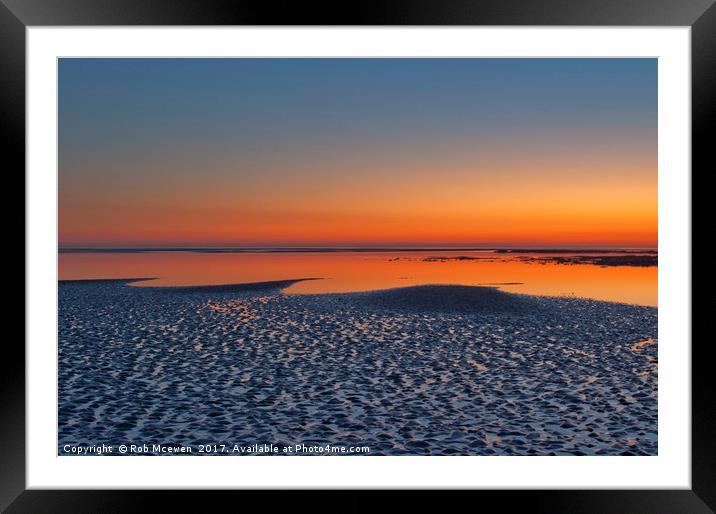 Sunset over Morecambe Bay Framed Mounted Print by Rob Mcewen