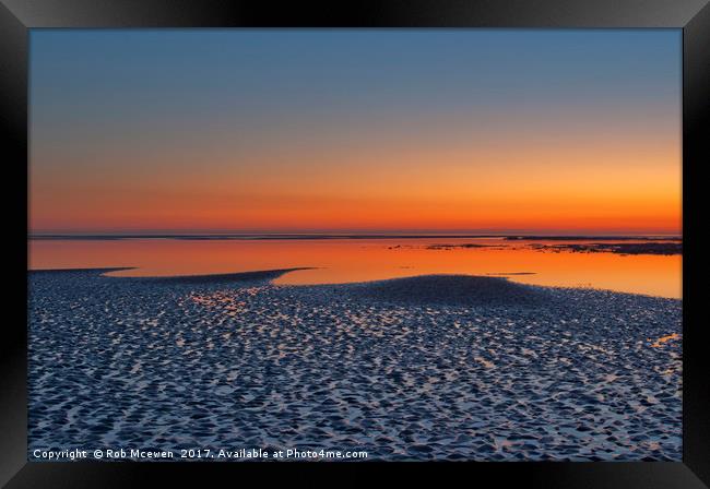Sunset over Morecambe Bay Framed Print by Rob Mcewen