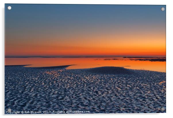 Sunset over Morecambe Bay Acrylic by Rob Mcewen